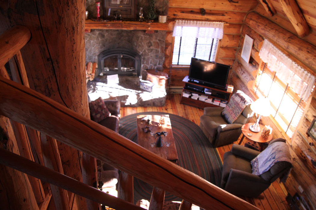 View from second level to living room